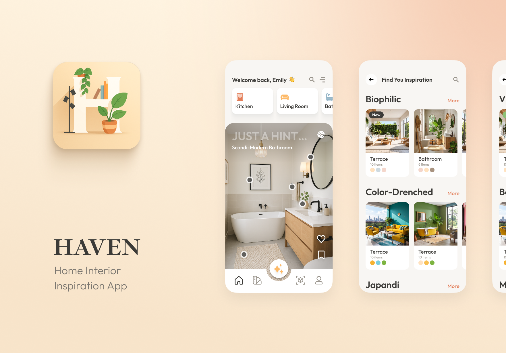 HAVEN – A New Way to Style Your Space appconcept appdesign decorapp designinspo homedecorapp homestyling interfaceinspiration interiordesignapp interiorinspo lifestyleapp minimalappdesign mobileapp mobileui moderninterior productdesign scandinavianstyle uidesign uiux userinterface uxdesign