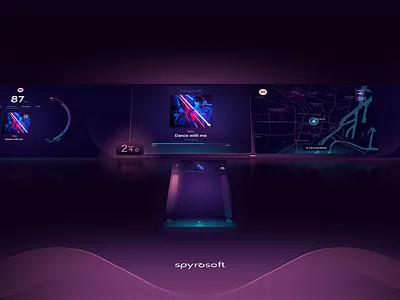 Wavey - gesture based HMI in-car system ac android automotive design hmi hvac ivi media player navigation qt spyro soft ui ux