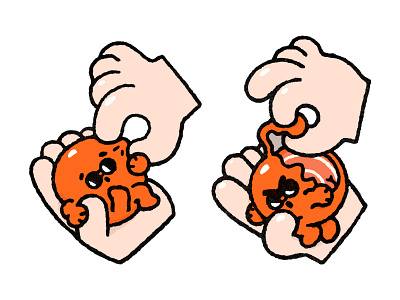 How to peel a tangerine? 1 branding cartoon cute design doodle fun graphic design hand illustration instruction japanese kawaii tangerine