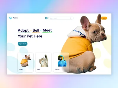 Pet Service - UI UX Landing Page Design animal animation brand branding design graphic design illustration interface landing landing page modern pet product page project responsive service startup tranding ui ux