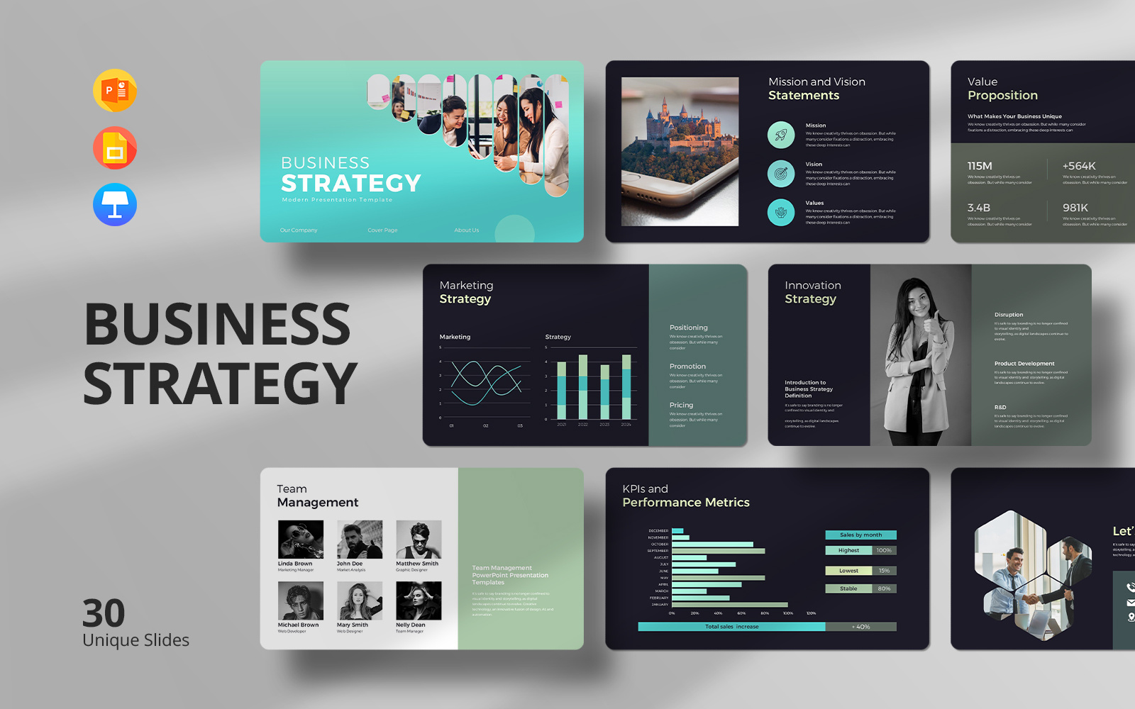 Modern Business Strategy Presentation Template clean presentation