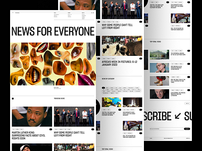 Online News Portal Website - Web Landing Page articles blog design editorial home landing layout minimalist modernism news page retro tanim typographic ui uiux ux vintage web website
