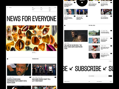 Online News Portal Website - Web Landing Page articles blog design editorial home landing layout minimalist modernism news page retro tanim typographic ui uiux ux vintage web website