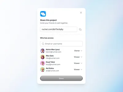 💬 Share Modal design interface ui ux