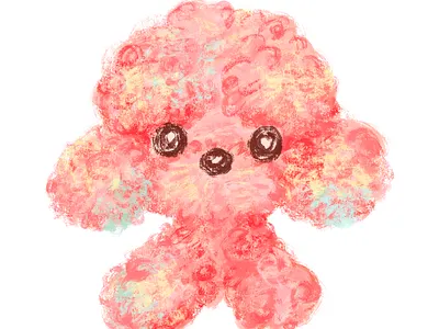 Pink Toy Poodle animal character character design cute dog pet puppy toy poodle