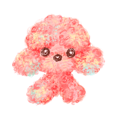 Pink Toy Poodle animal character character design cute dog pet puppy toy poodle