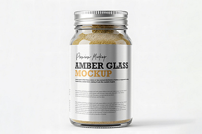 Amber Glass Mockup ( PSD File ) amber glass amber mockup glass glass mockup premium mockup psd mockup