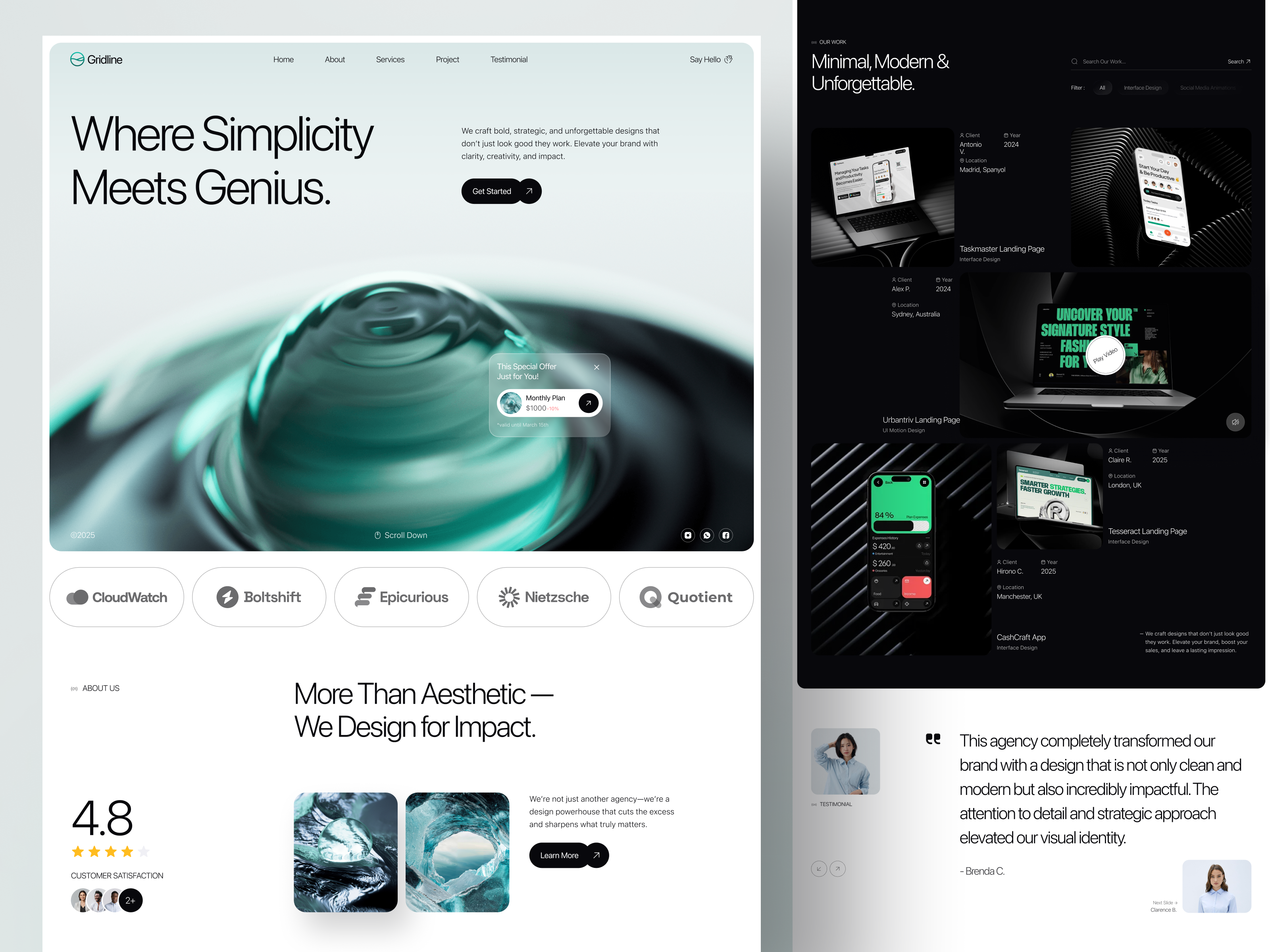 Example of Landing Page & Front End Development