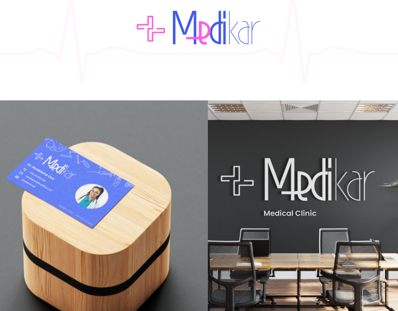Medikar - Medical clinic brand brand identity branding clinic graphic design hospital logo logo design medical medical clinic medikar packaging design ui uiux visual identity