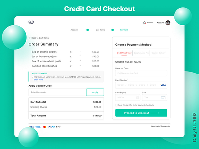 Credit Card Checkout | Daily UI Challenge 002 dailyui design figma landingpage logo ui webdesign