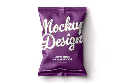 Matte Snack Package Mockup ( PSD File ) branding package mockup premium mockup psd mockup snack mockup