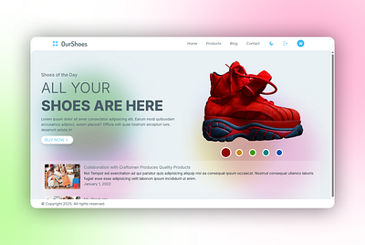 Shoe Store Hero Page – Dark & Light Mode UI