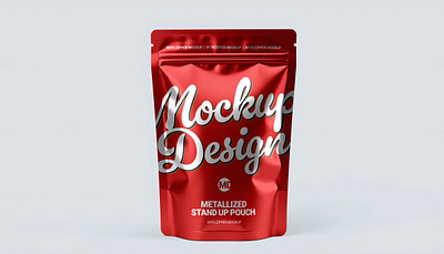 Metalized Stand Up Pouck Mockup ( PSD File ) pouch mockup premium mockup psd mockup snack mockup