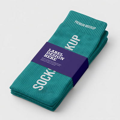 Socks With Label Mockup ( PSD File ) premium mockup psd mockup socks socks mockup