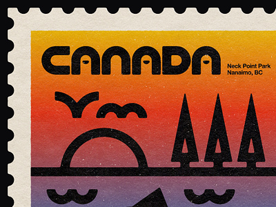 Neck Point Park art canada design illustration landscape lettering stamp texture type