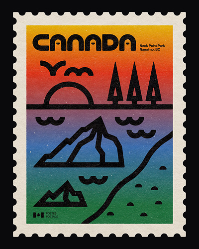 Neck Point Park art canada design illustration landscape lettering stamp texture type