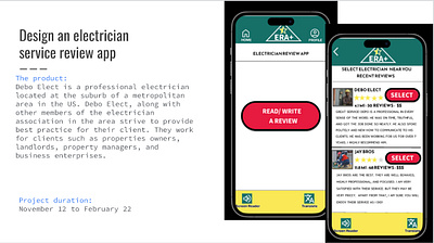 Electrician service review app app design graphic design typography ui ux