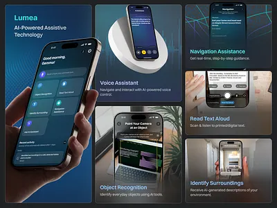 Lumea┃AI-Powered Assistive Technology accessibility accessible design ai application artificial intelligence assistive technology branding design illustration inclusive inclusive design mobile mobile app mobile app design ui user experience user interface ux