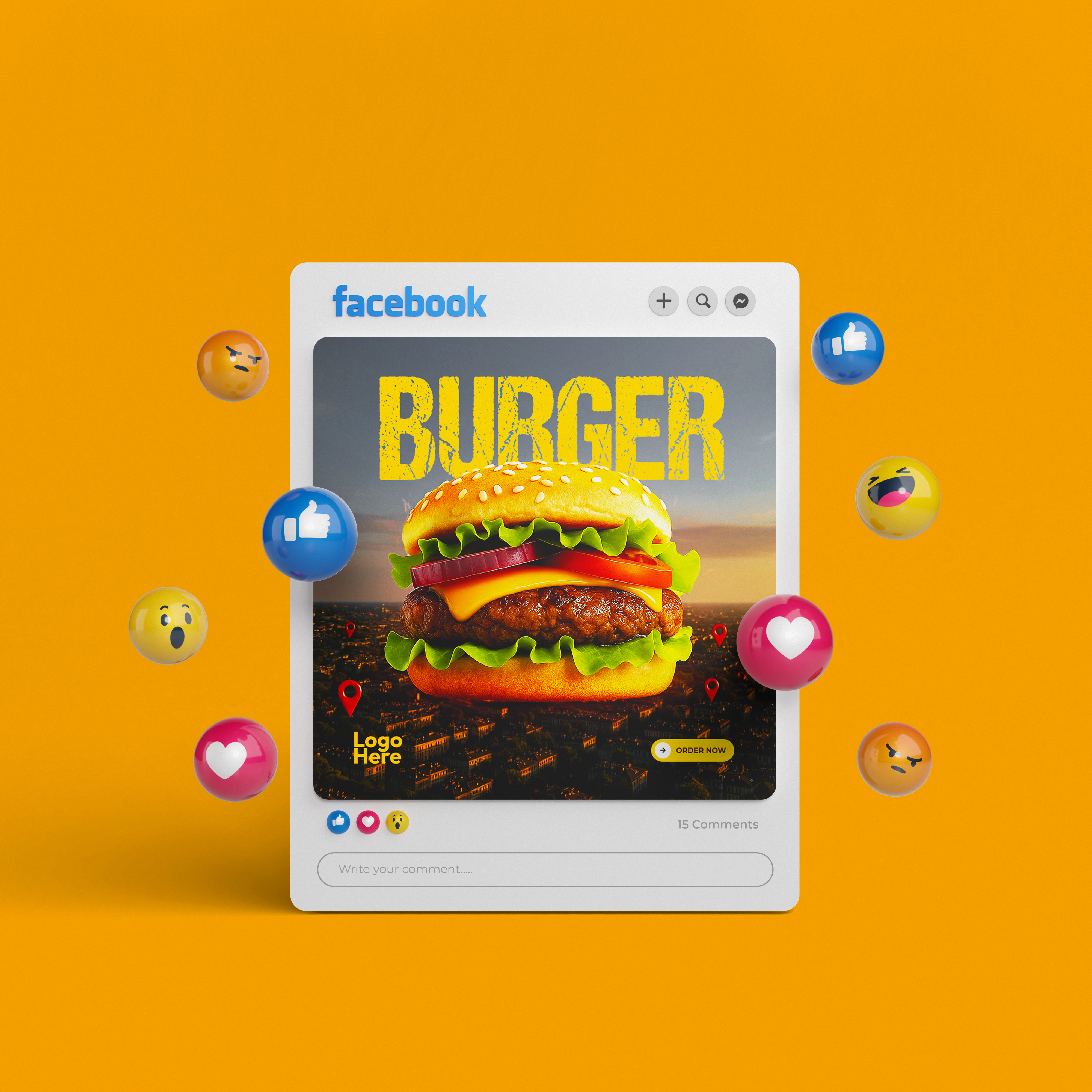 Burger Social Media Design advertising branding burger social media cinematic food ad food ad food advertising food marketing food marketing graphics food photography graphic design social media branding