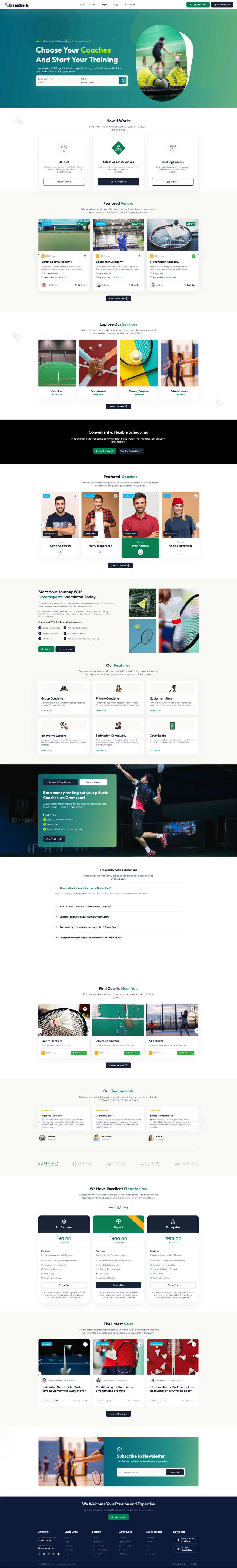 DreamSports – Modern Sports Booking Web Template responsiveweb
