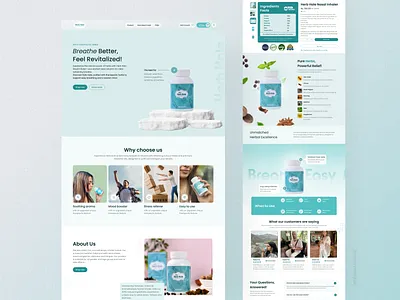 Herb Hale aqua features herbs homepage inhaler landing page nasal inhaler natural product teal