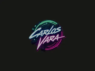 ⇨ LOGO DESIGN — CARLOS VARA branding cyberpunk futuristic logo logotype neon retro