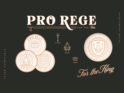Pro Rege | Logo Concept badge logo bakersfield graphic designer church church logo crosshatch crown engraving etching logo logo design logo designer vintage logo