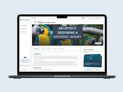 Defined - Lesson view chromebook clean lesson view lms slide ui ux