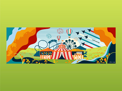 Walmart Mural Design - Lancaster, California california carnival illustration lancaster mural poppies state fair vector walmart