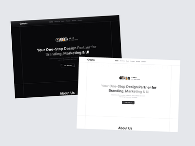 Landing Page Design- Dark/light mode