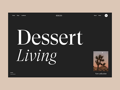 Dessert living branding design grid header minimal typography ui ux web