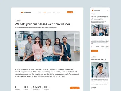 About page for Agency website about page agency company design landing page portfolio ui ux web design website