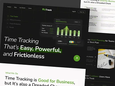 Btrack - SAAS Landing Page b2b billing business figma home page invoice landing page management project management saas ui ux web design website website design