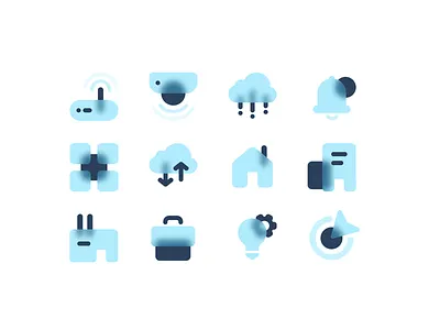 Netmore Go shape icons branding design glass icons identity iot simple