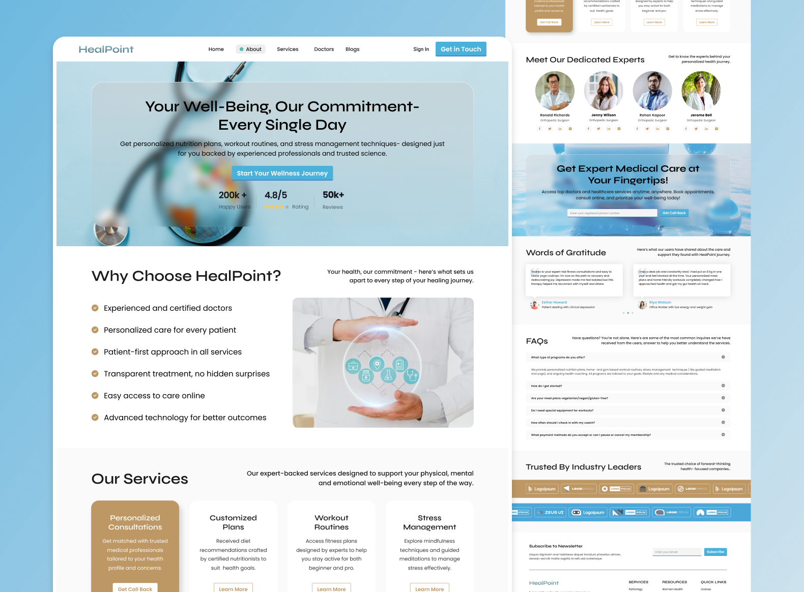 Healthcare Website | Online Consulting Landing Page best website design branding consultation landing page design doctor appointment figma template figma uiux fitness goal healthcare healthcare website hero section homepage landing page medical medical services product design ui ux web web design