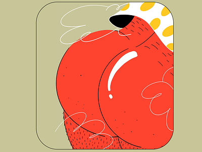 A Juicy Butt butt design doodle funny illo illustration illustration digital lol naked nude red