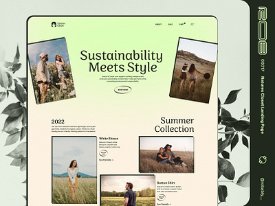 00017 - Natures Closet Landing Page ai design chat gpt ecofriendly ecommerce environmentally friendly green landing page sustainable fashion web design