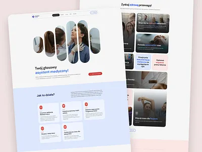 Medical Voice - Landing Page . landing page assistant bento calm healthcare human centric design landing voice voice assistant website