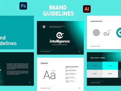 Brand Guidelines Design & Template brand branding company logo company logo branding logo logo branding social media social media branding ui design