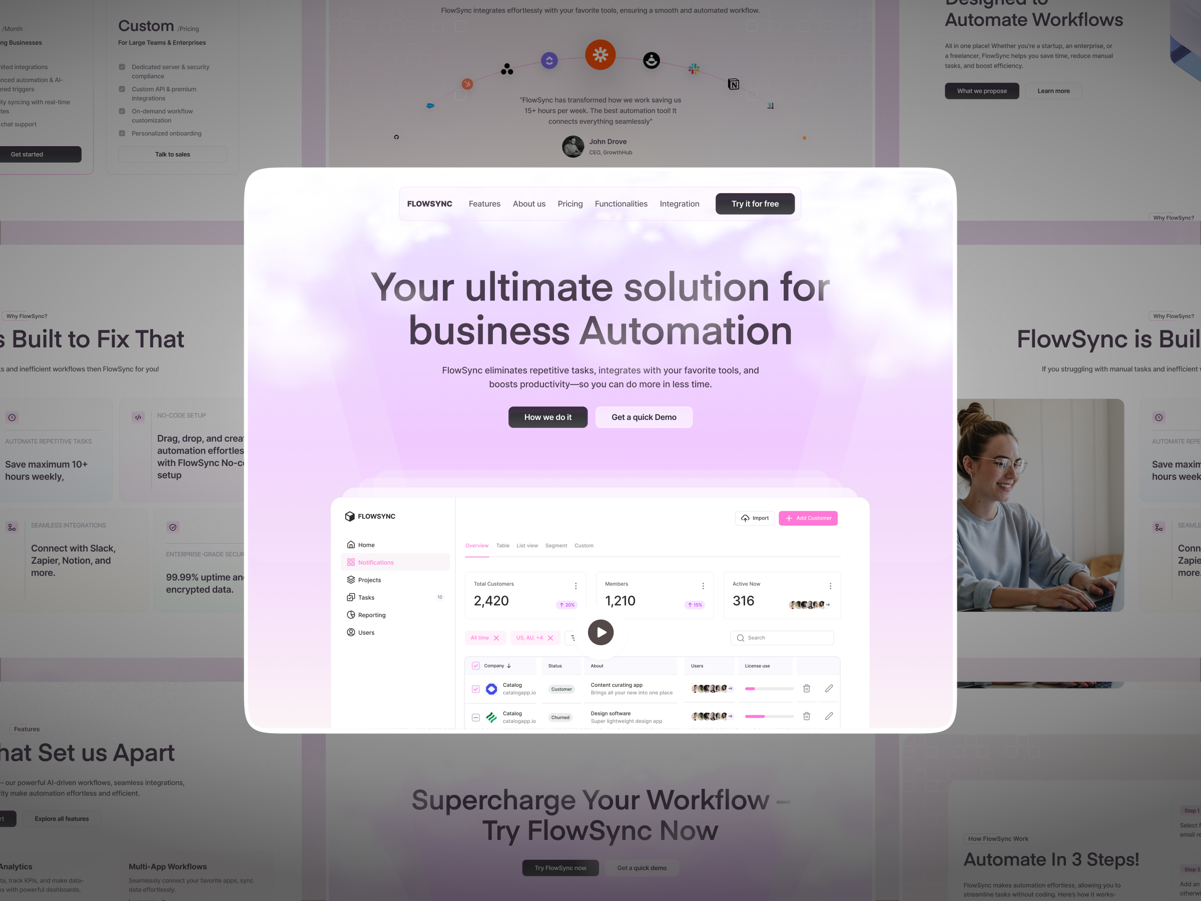 Example of Modern Landing Page UI/UX Design Service