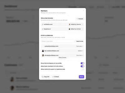 Share modal — Untitled UI invite users modal product design share share modal ui design user interface