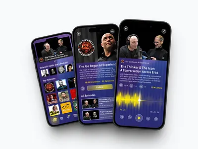 🎙️ MythicMic — An AI-powered podcast app ai ai podcast app design mobile mobile design mobileapp podcast podcast app ui ui design uidesign ux