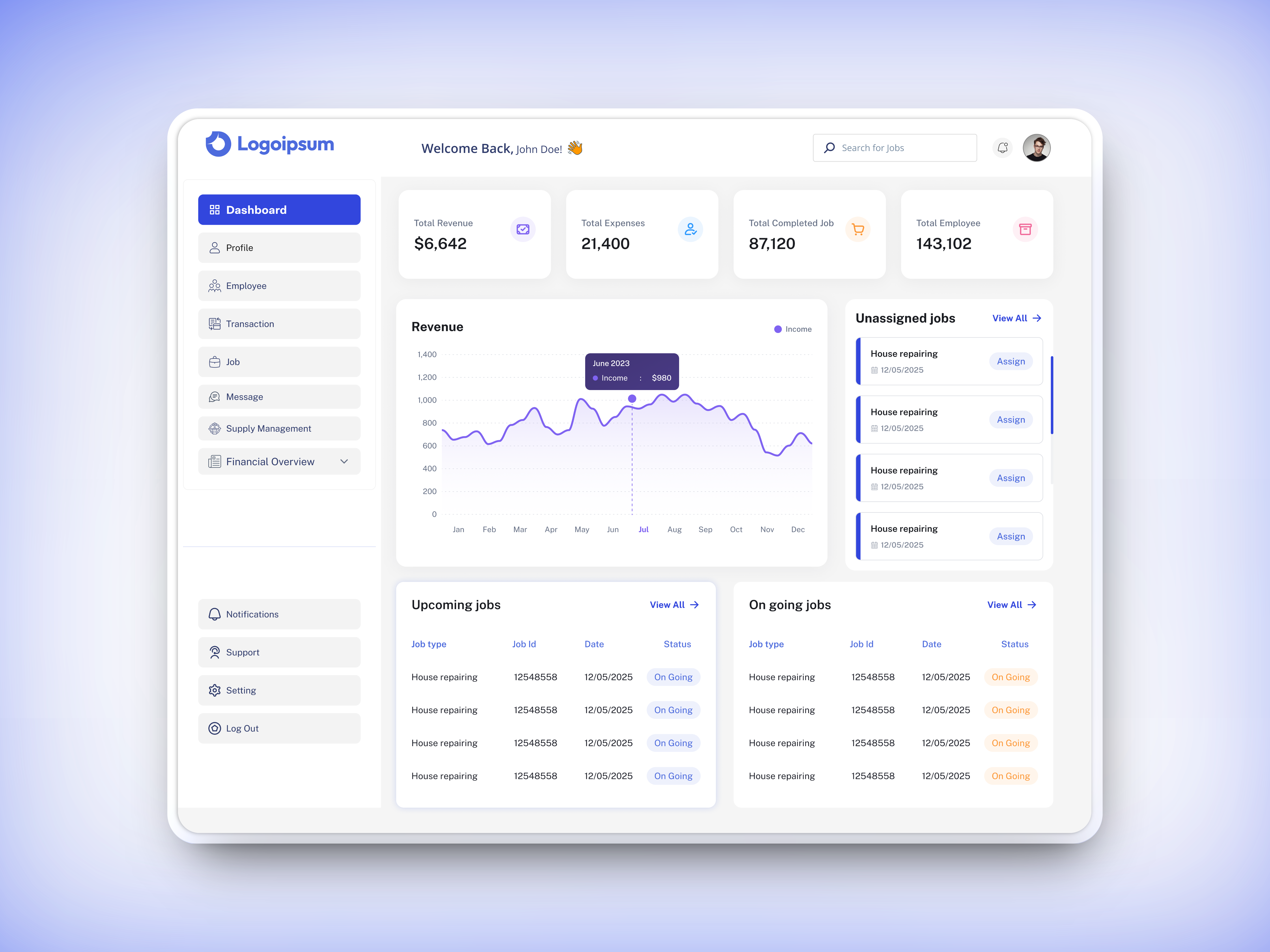 Example of Minimal Apps, Website & Dashboard Design