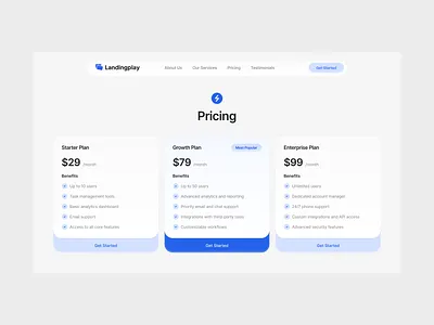 Pricing Section clean design design landing page minimal ui modern design pricing page pricing table product design saas pricing ui ui design uiux ux ux design web design