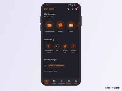 Bank App in Dark Mode bank bank app dark mode deisgn iconcommunication icons mobile app user experience user experience design userexperiencedesign ux uxdesign uxui visualcommunication