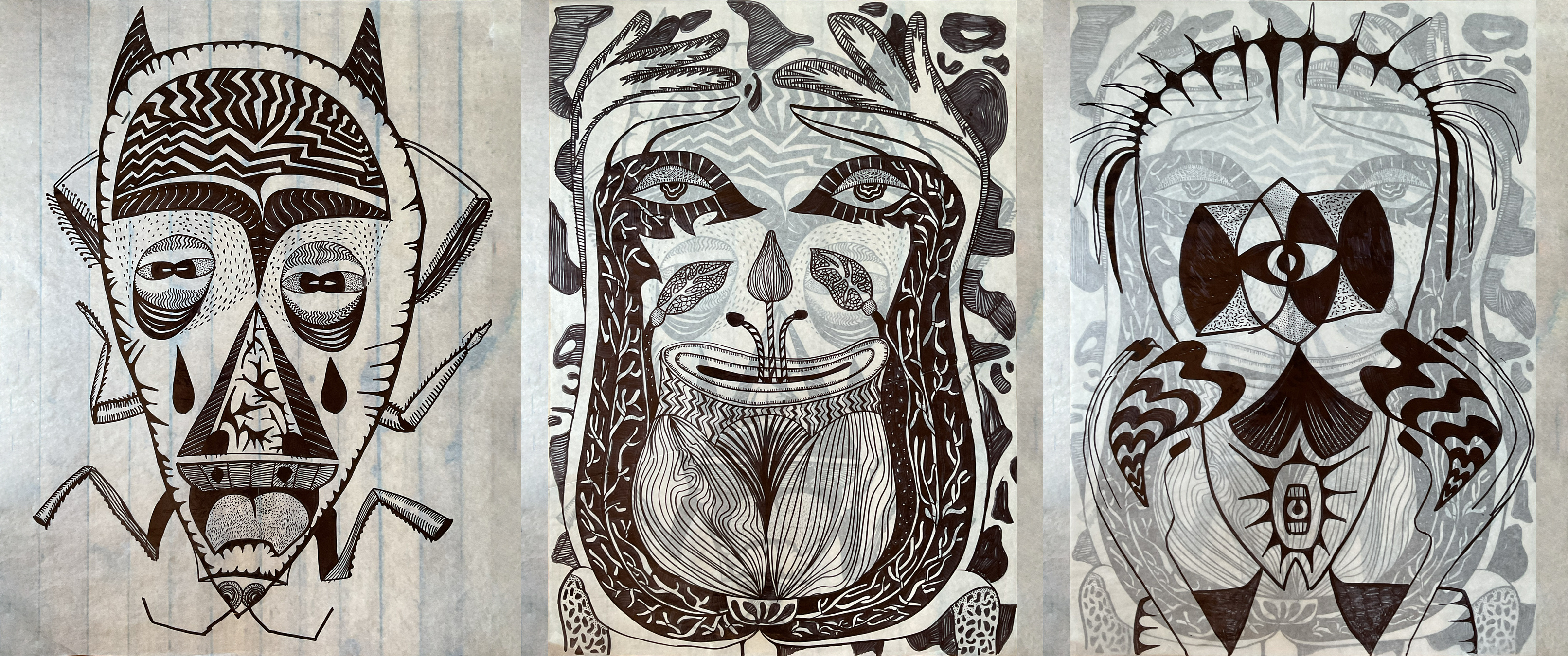 Creative drawing 1 black and white drawing marker masks