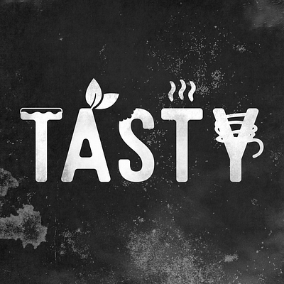 Tasty Typography art design food graphic design tasty ty typography vector wordplay