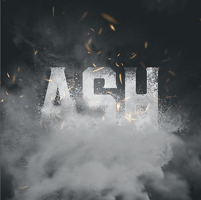 Ash Typography ash design distressed fire flame graphic design illustration smoke typography vector wordplay