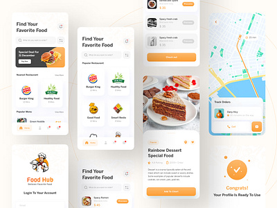 Food Hub -Food Delivery App Concept app app 2023 app design clean uiux delivery food food app food delivery food delivery app food delivery service food order minimal app design mobile app 2023 mobile app design mobile design restaurant app sifat hasan uiux ux design web application design