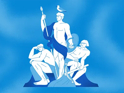 Sculptures and seagulls #3 2023 character character design design illustration italy rome sculpture sculptures seagull vector